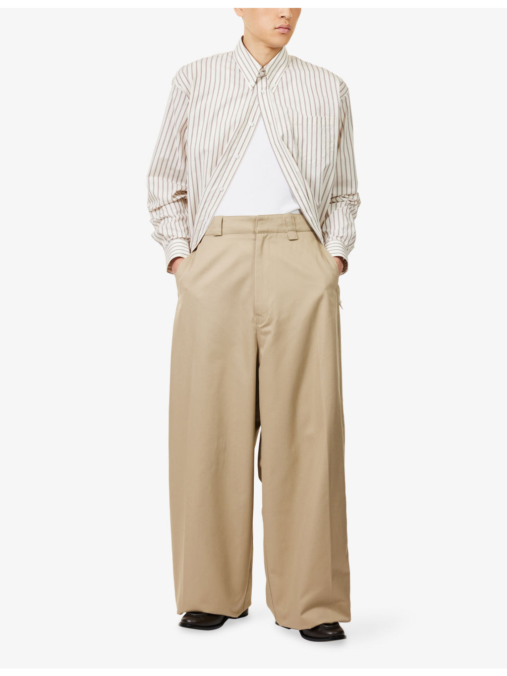 Cholo Wide-Leg Cotton Blend Chino Trousers - 2