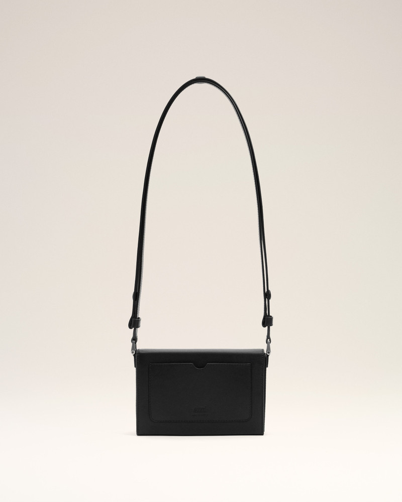 BLACK SMOOTH LEATHER AMI DE COEUR LUNCH BOX BAG 4