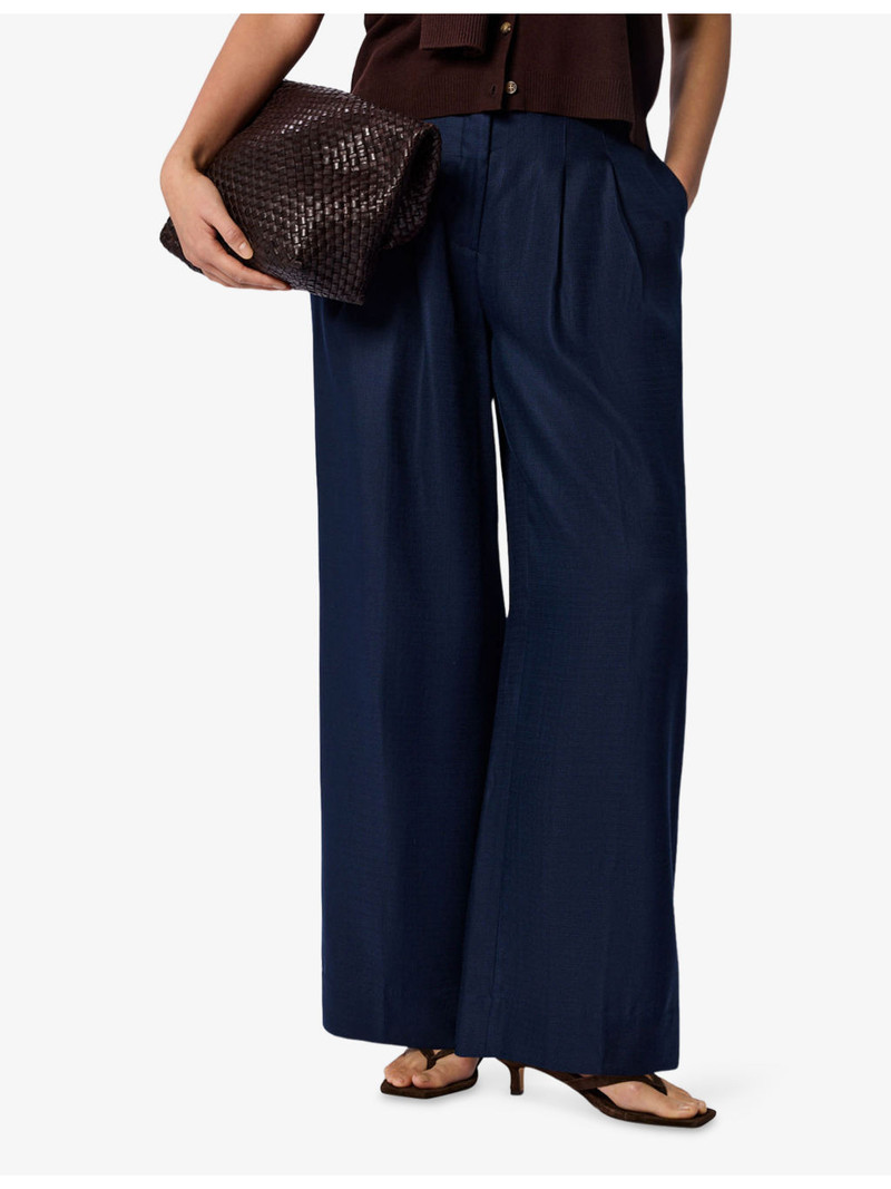 Hopsack Wide-Leg Woven Trousers 3