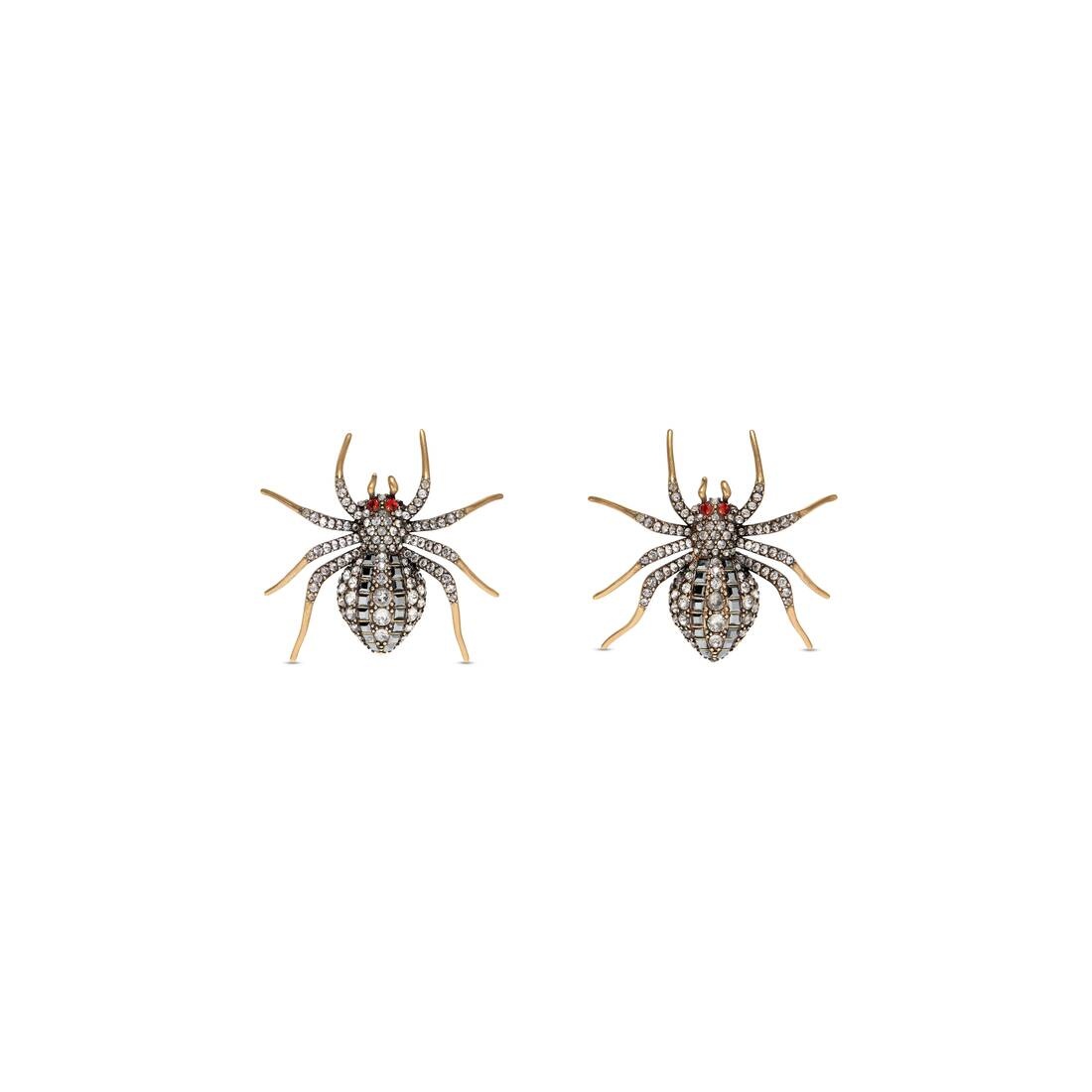 Women's Goth Spider Earrings in Grey - 1