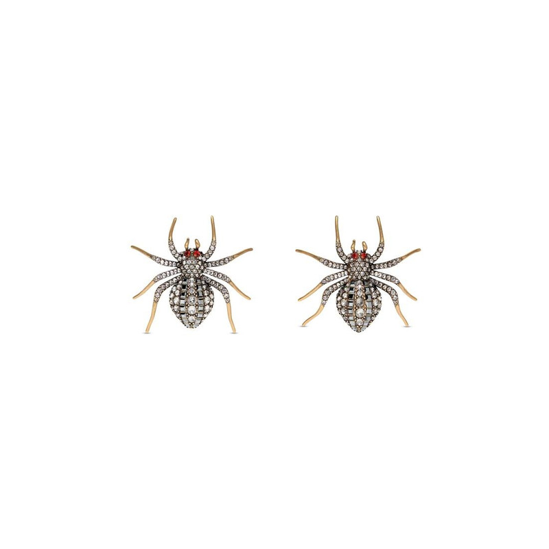 Women's Goth Spider Earrings in Grey 1