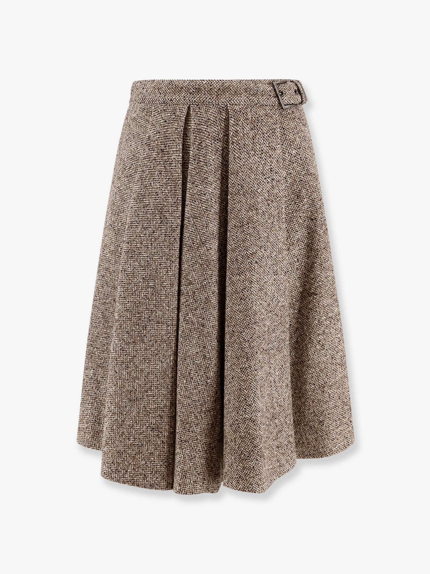 Virgin Wool And Silk Midi Skirt - 1