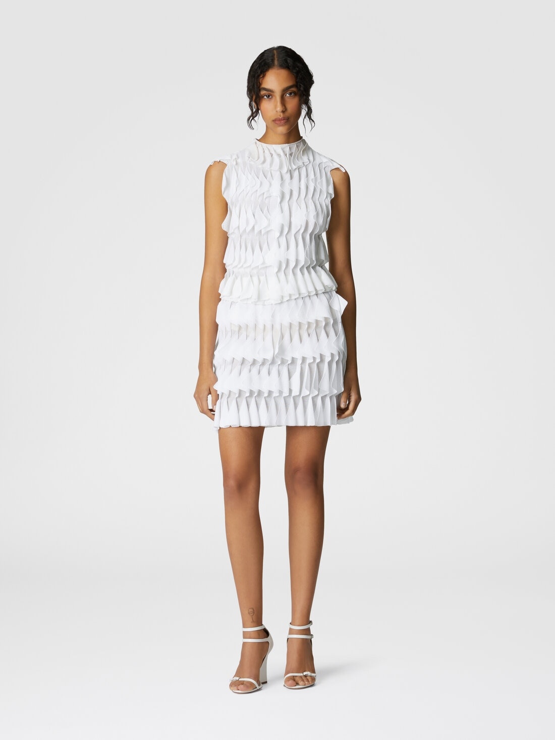 Short skirt with geometric tiers - 2