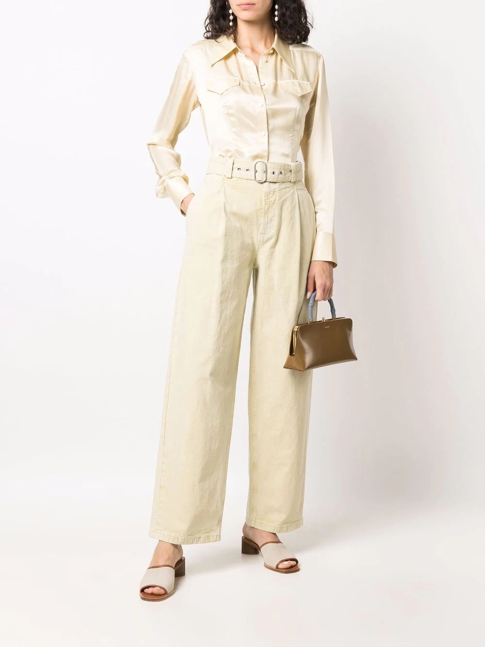 pleat-detail straight-leg trousers - 2