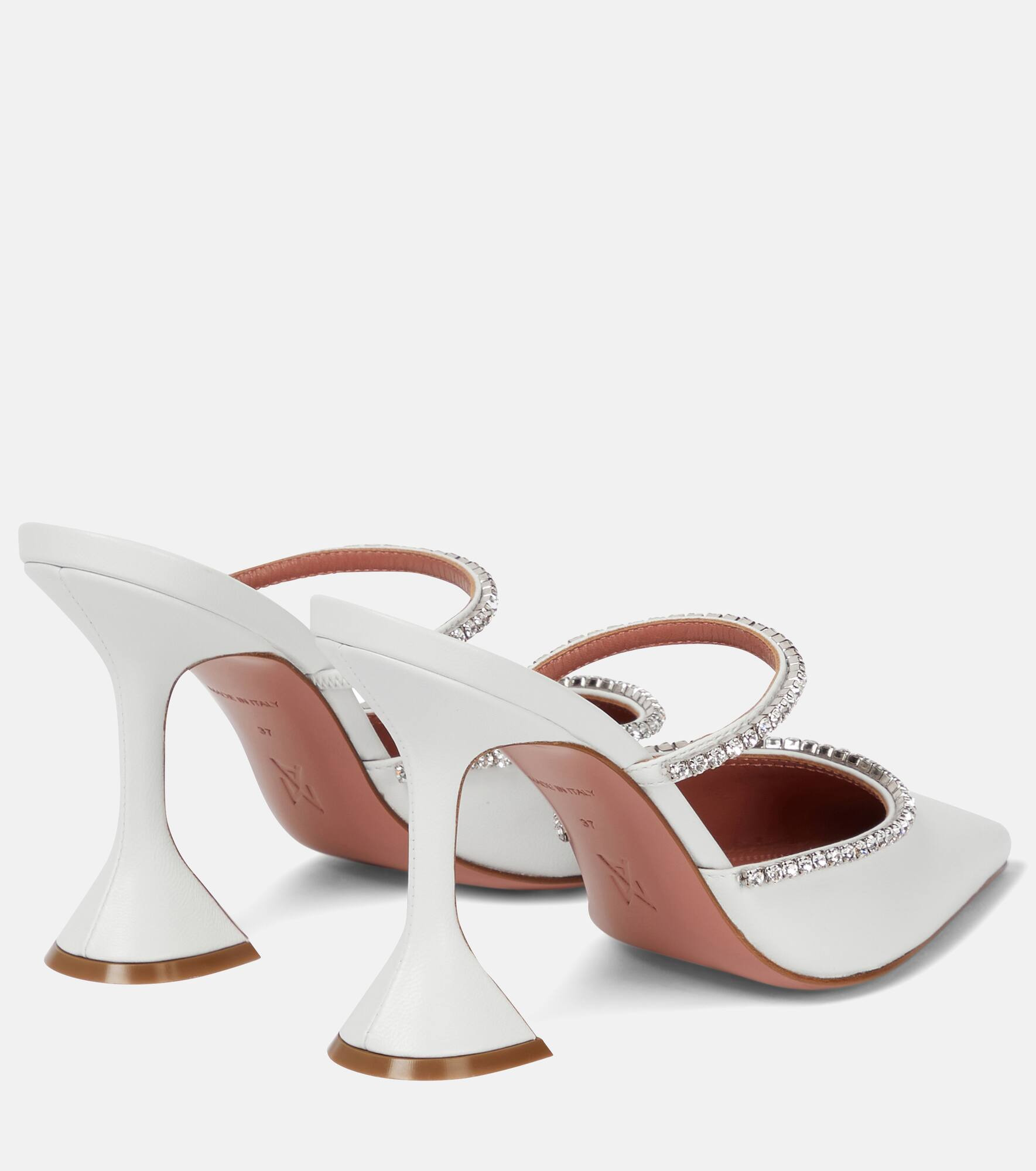 Gilda embellished leather mules - 3