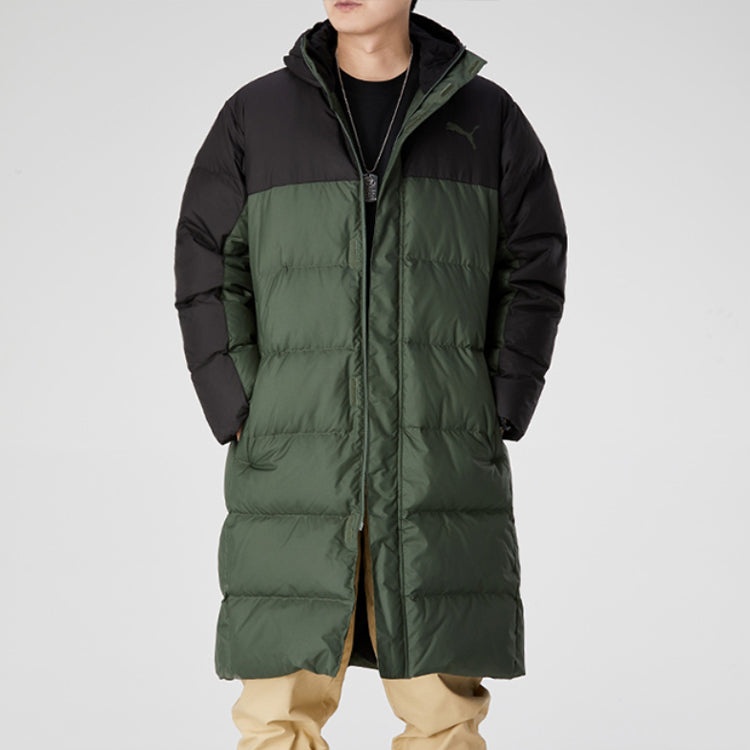 PUMA Long Oversized Down Jacket 'Green Black' 585403-64 - 3