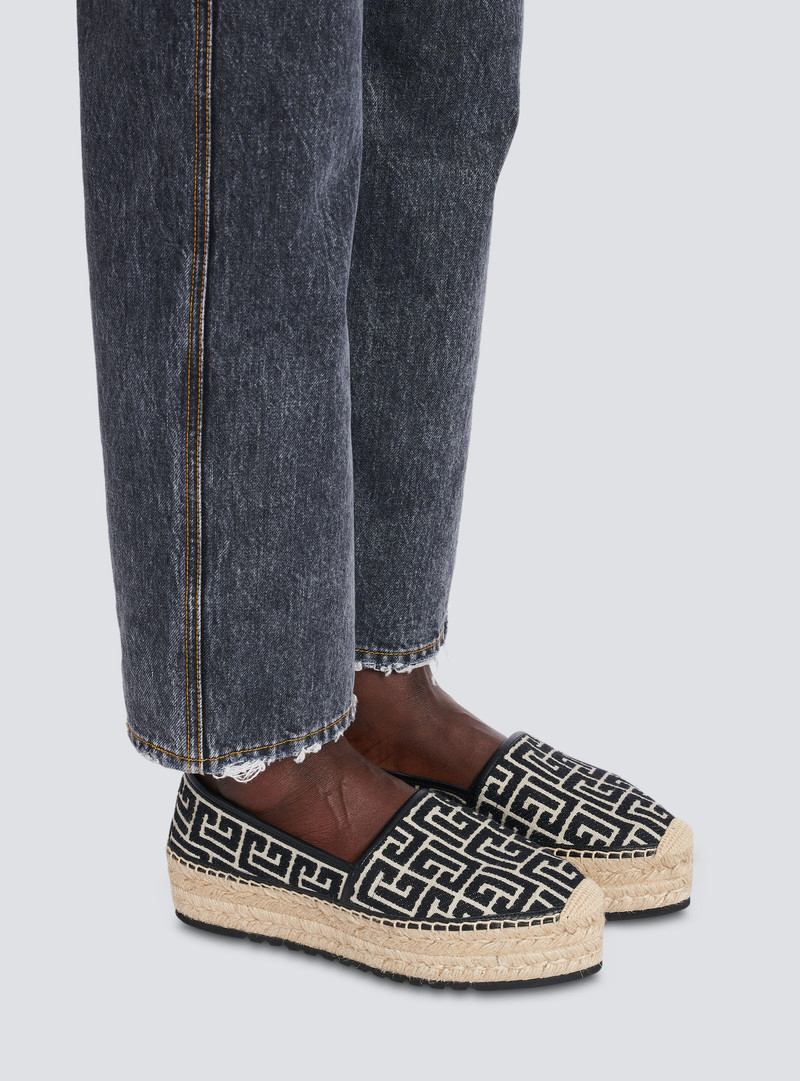 Balmain Alex canvas espadrilles with PB Labyrinth monogram outlook