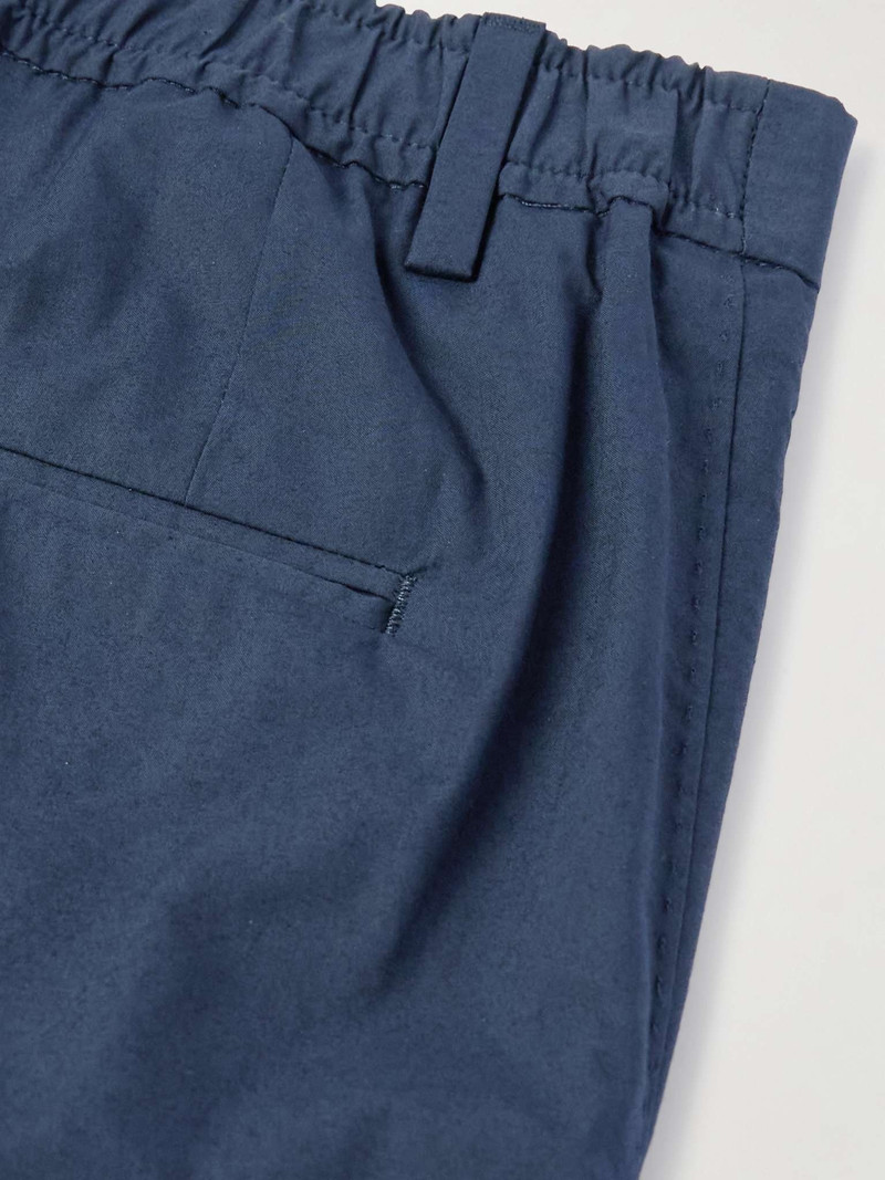 Slim-Fit Tapered Pleated Cotton-Poplin Trousers 5