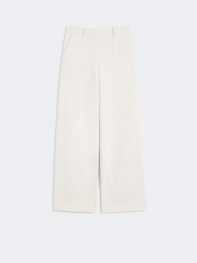 ARMONY Washed cotton trousers - NATURAL 1