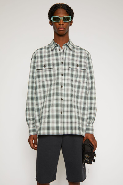 Acne Studios Checked flannel shirt black/mint blue outlook