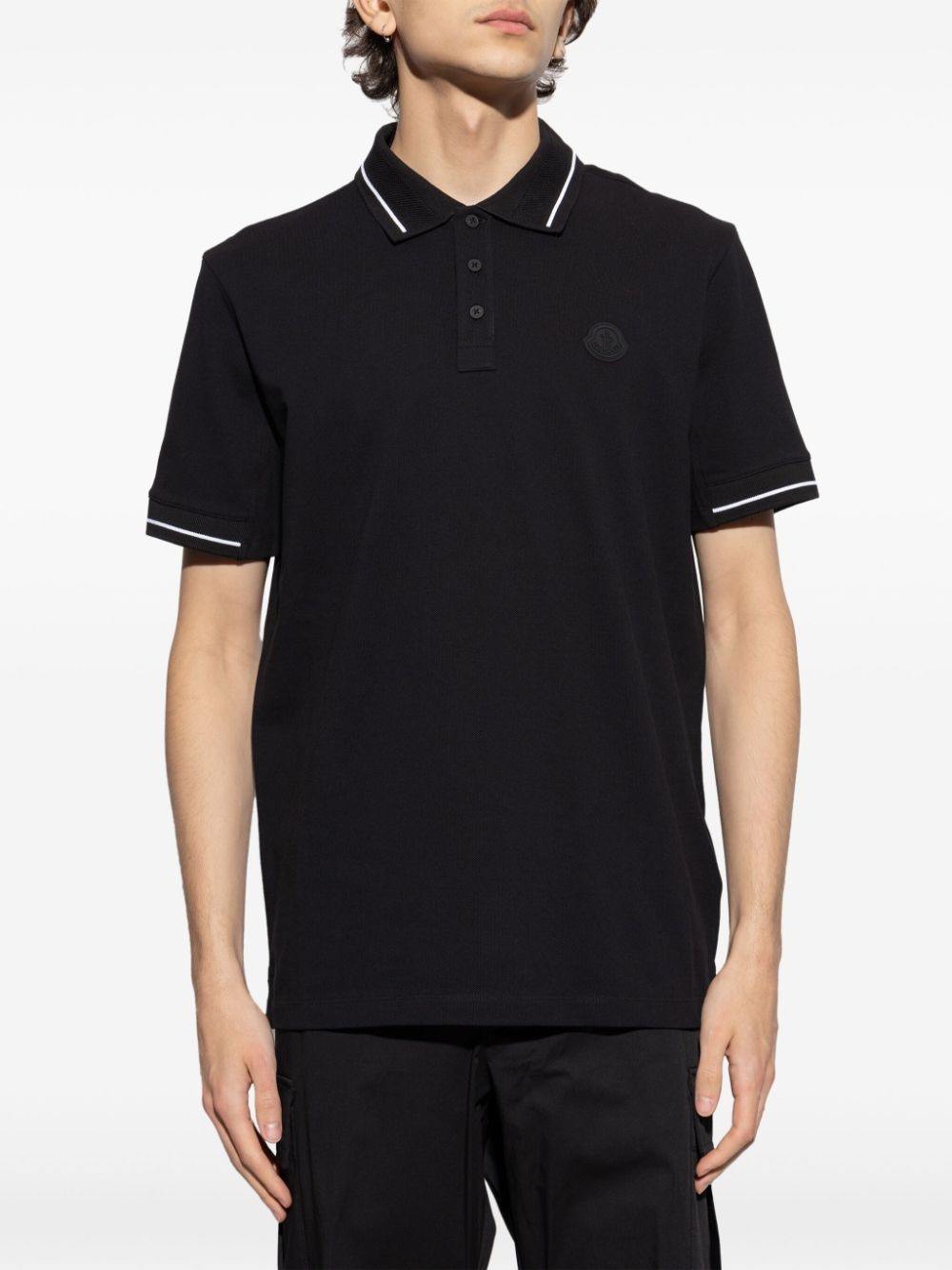 logo-patch cotton polo shirt - 2