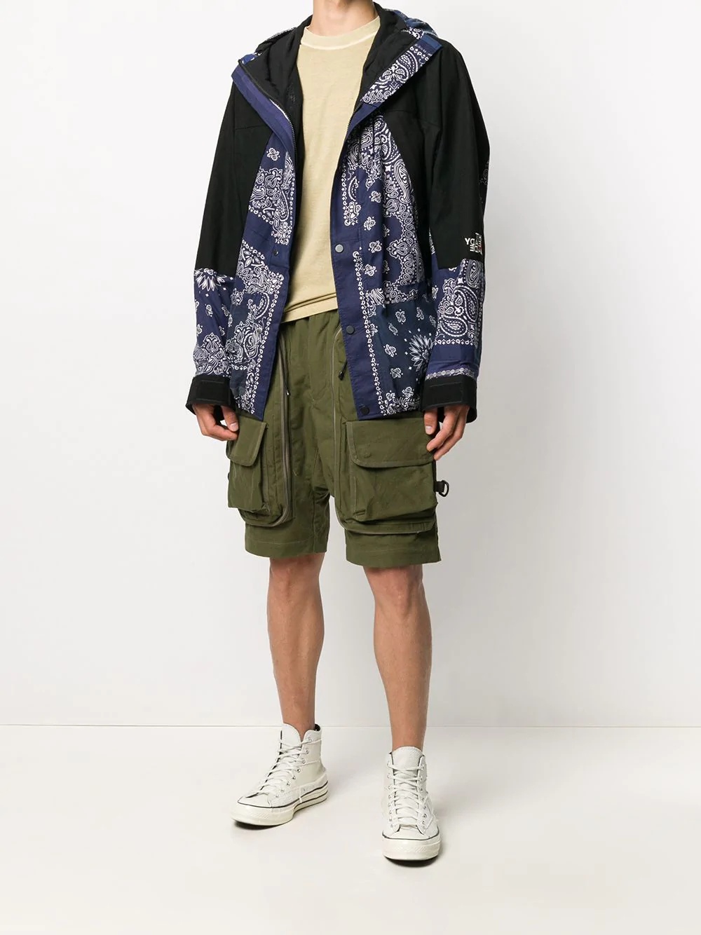 bandana print panelled jacket - 2