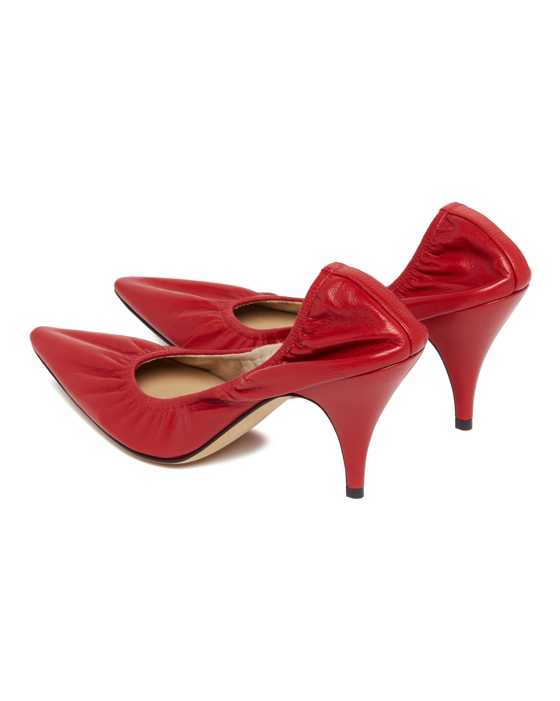 Red Liisa Leather Decollete - 5