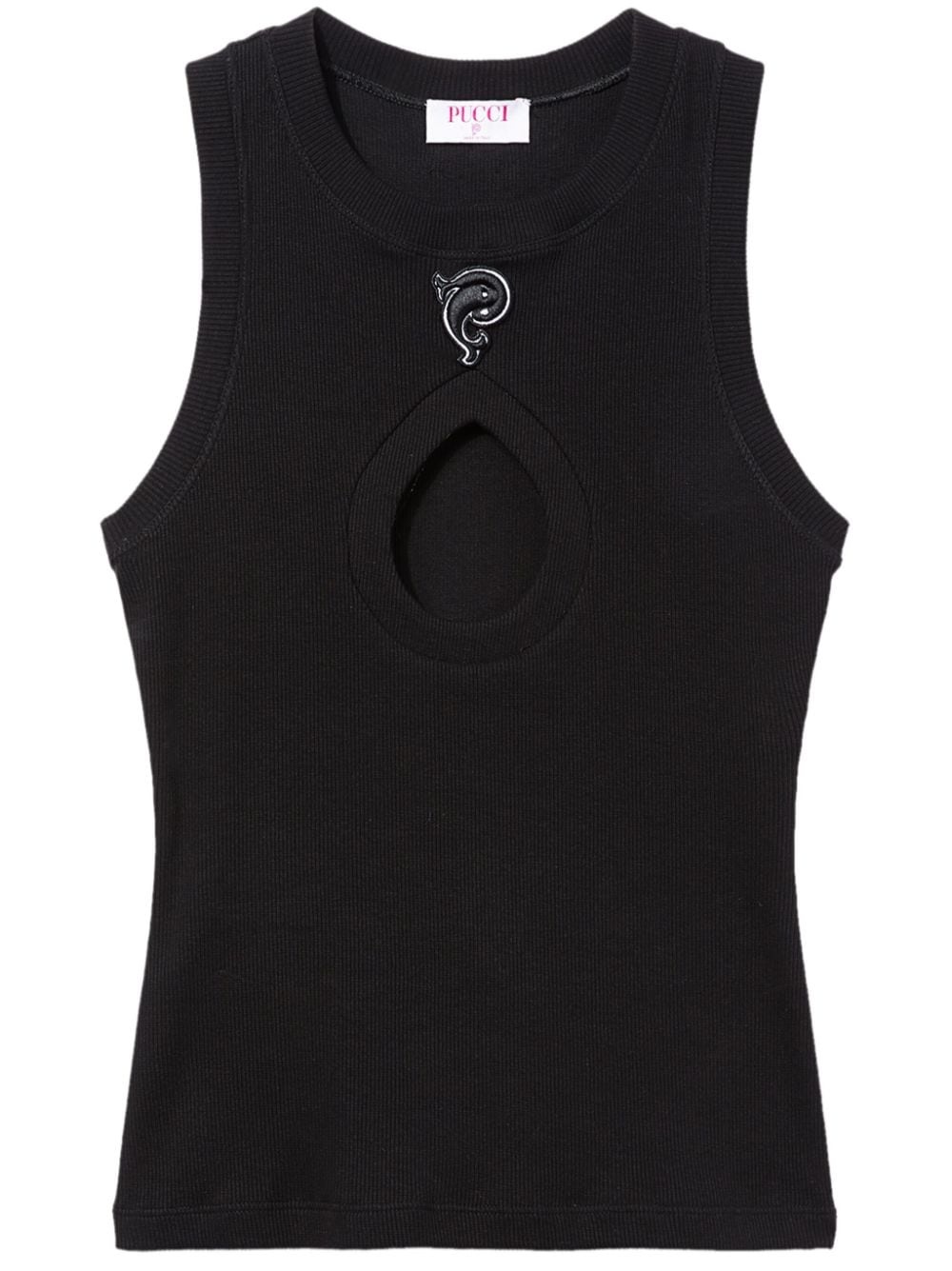 logo-embroidered cotton tank top - 1