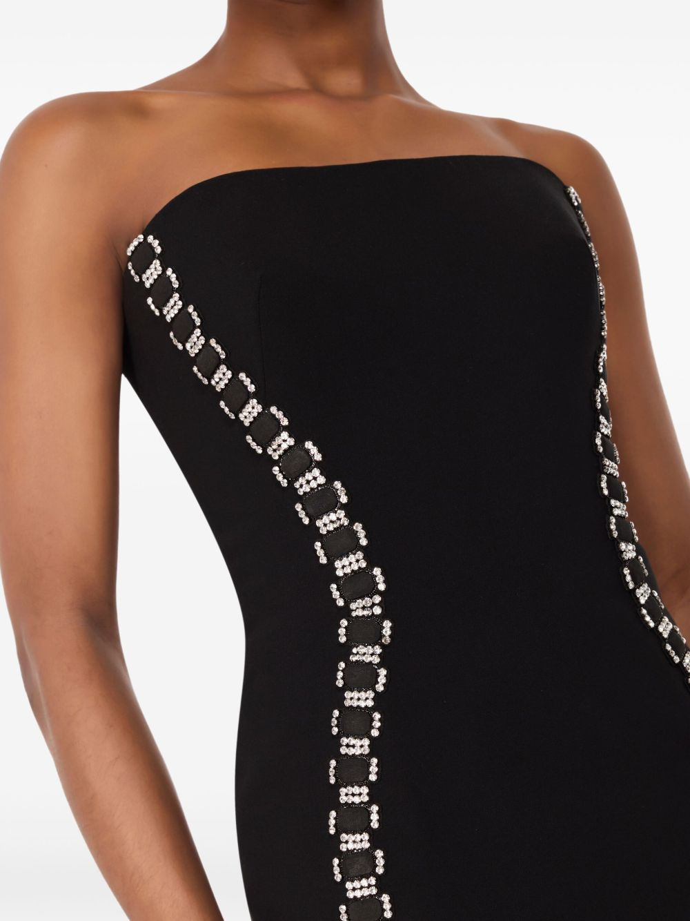crystal-embellished strapless maxi dress - 4