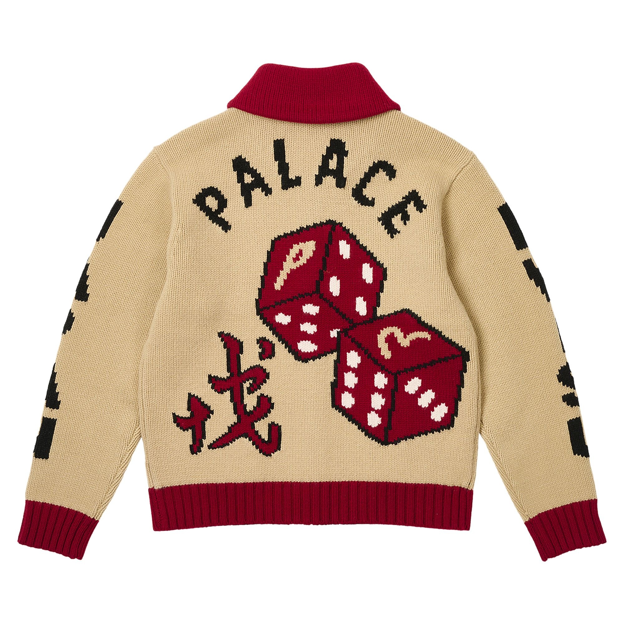 Palace x Evisu Dice Cowichan Knit 'Cream' - 2