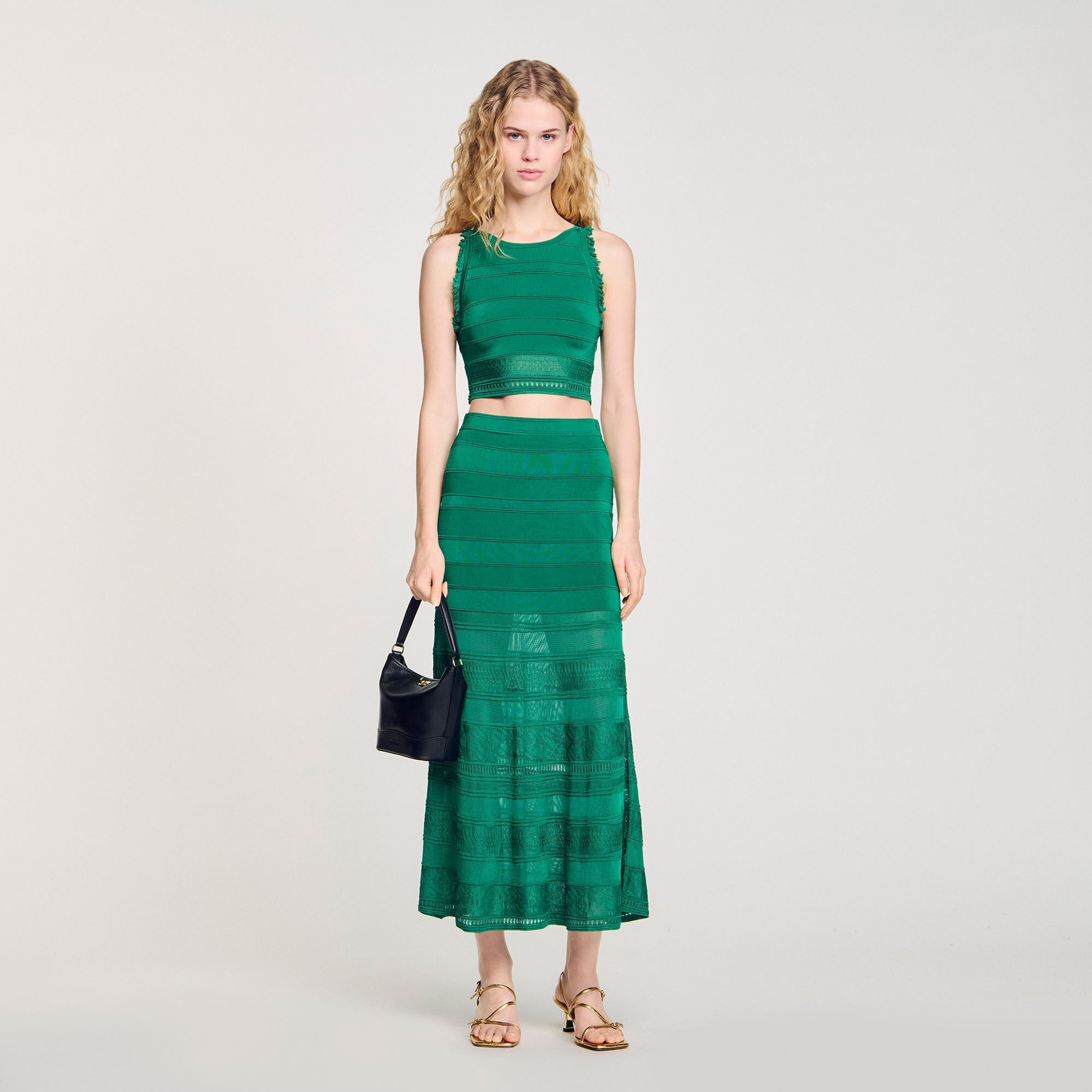 MAXI DECORATIVE KNIT SKIRT - 1