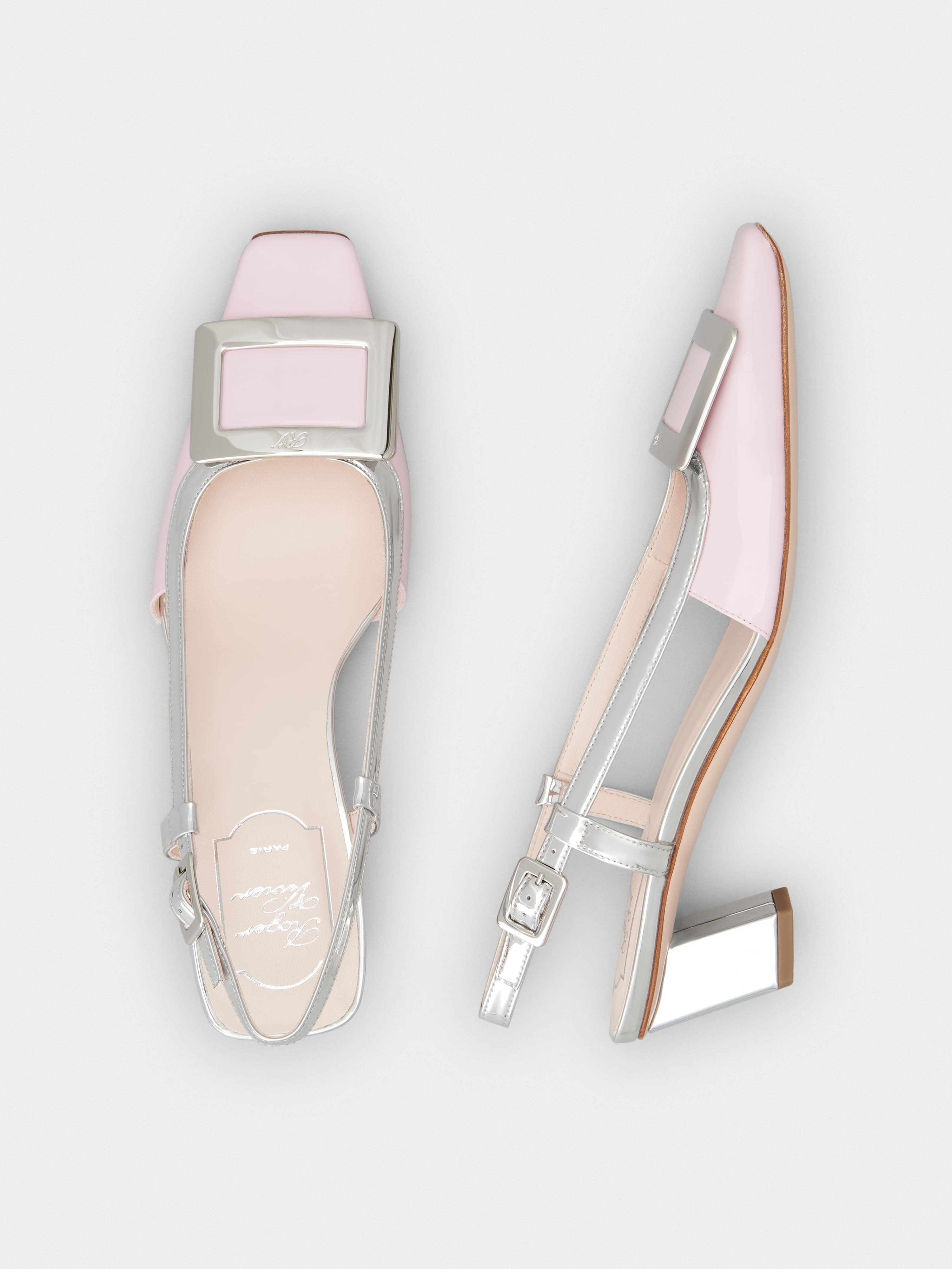 Belle Vivier Metal Buckle Slingback Pumps in Patent Leather - 4
