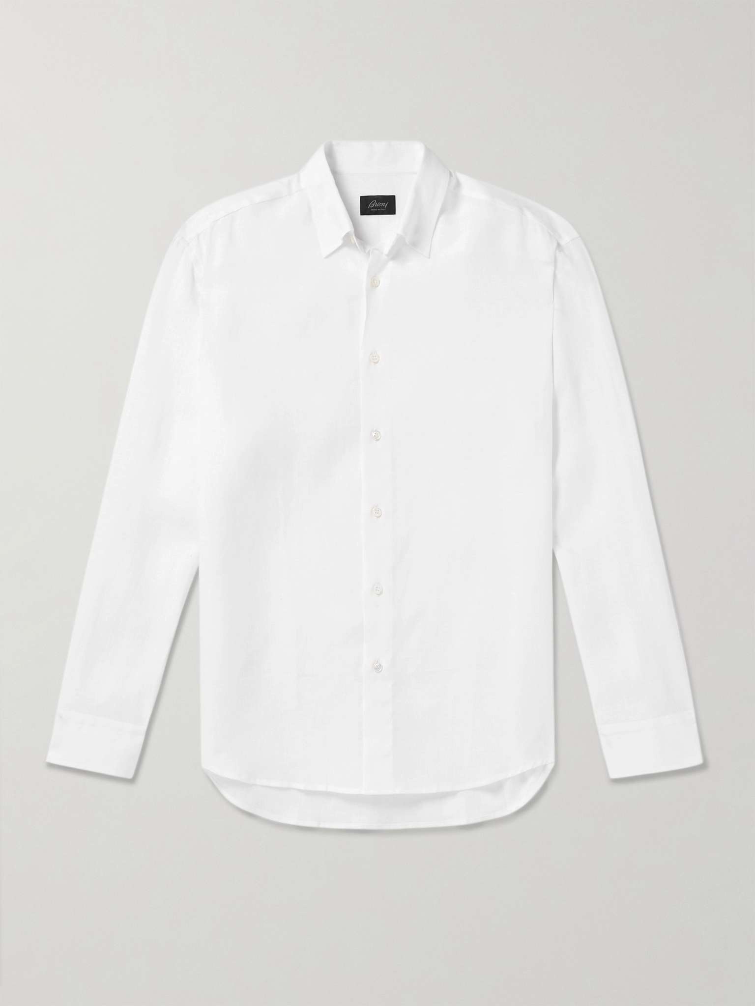 Button-Down Collar Linen Shirt - 1