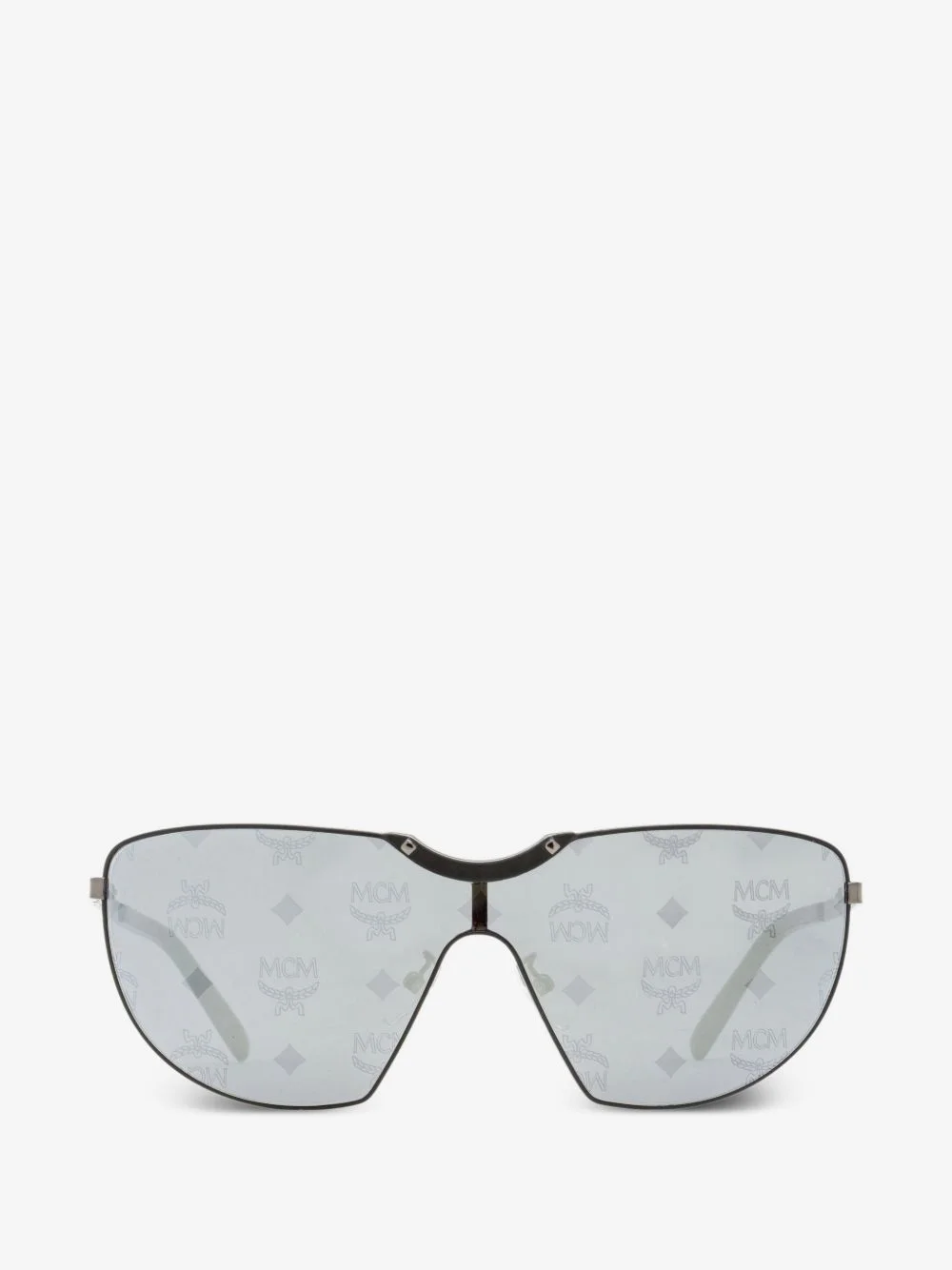 Monogram-print shield-frame sunglasses - 1