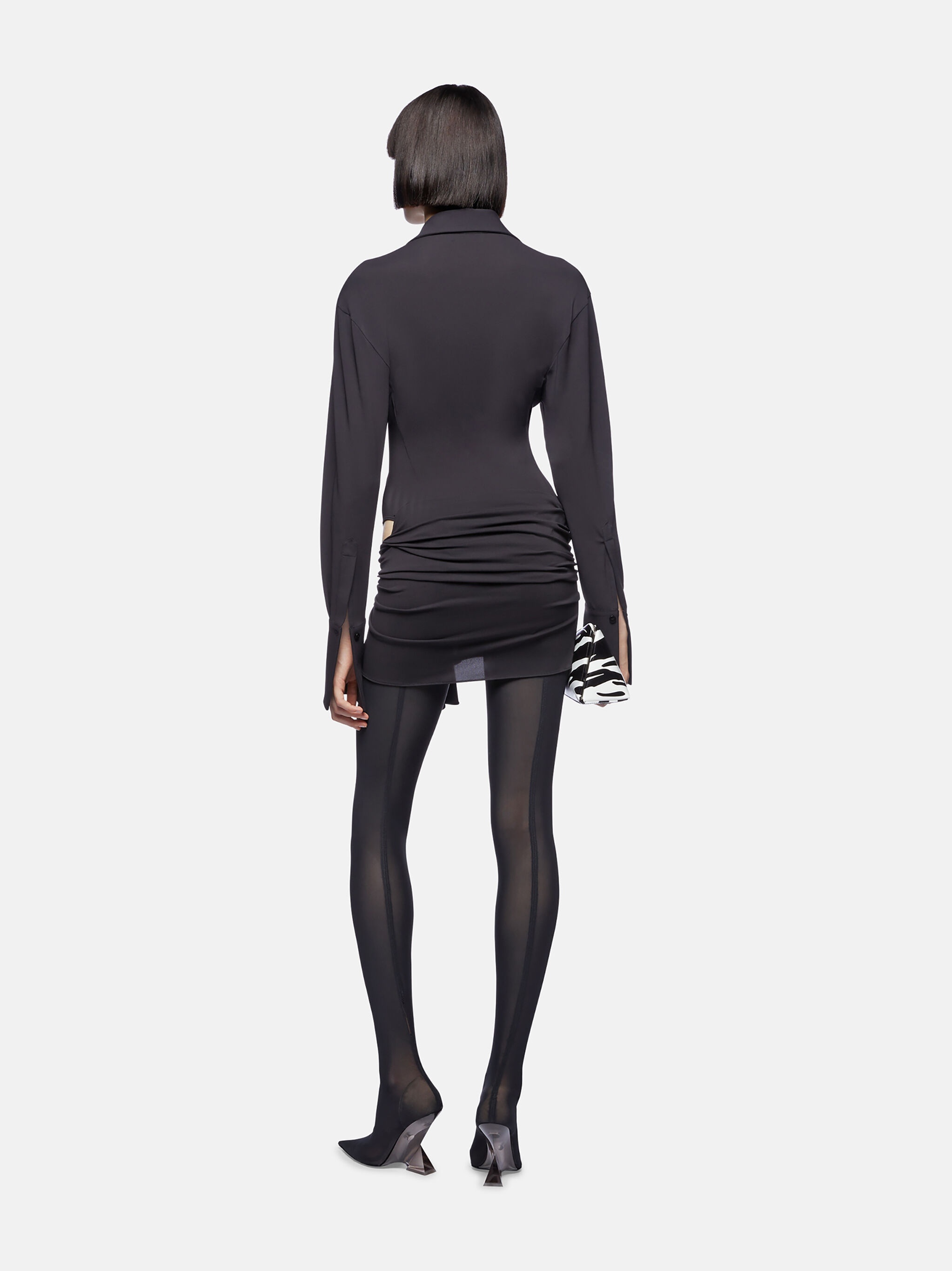 ワンピース THE ATTICO Black mini dress The Attico zip-up Virgin Wool Minidress | Black | FARFETCH
