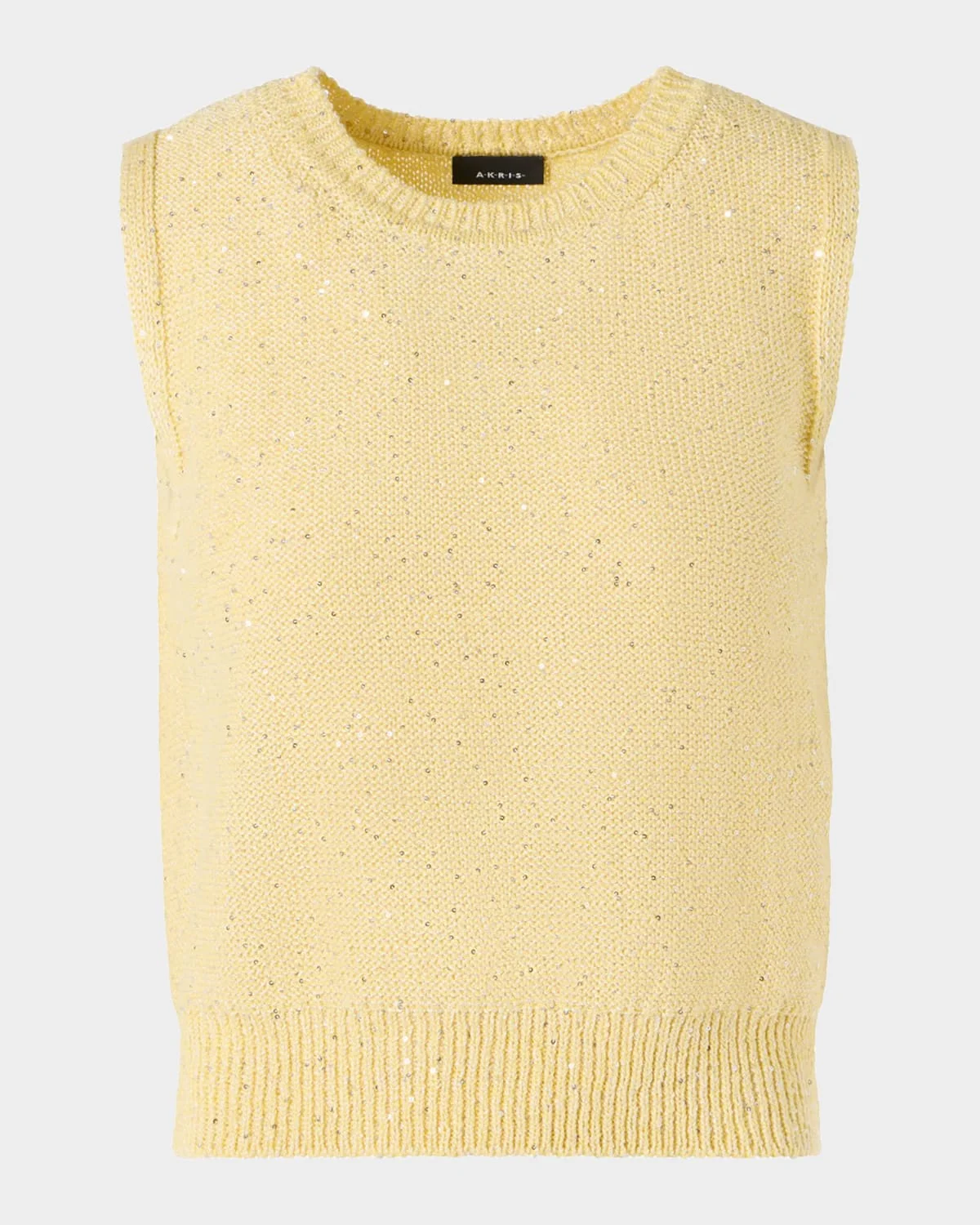 Sleeveless Sequined Linen Cotton Sweater - 1