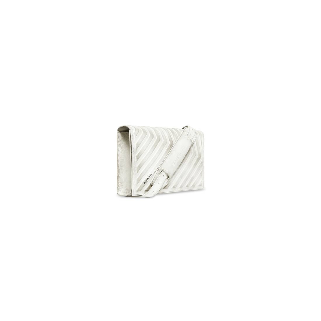 Men's Car Flap Bag With Strap Dirty Effect in White - 4