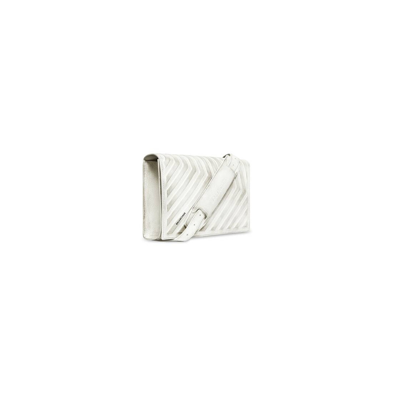 Men's Car Flap Bag With Strap Dirty Effect in White 4