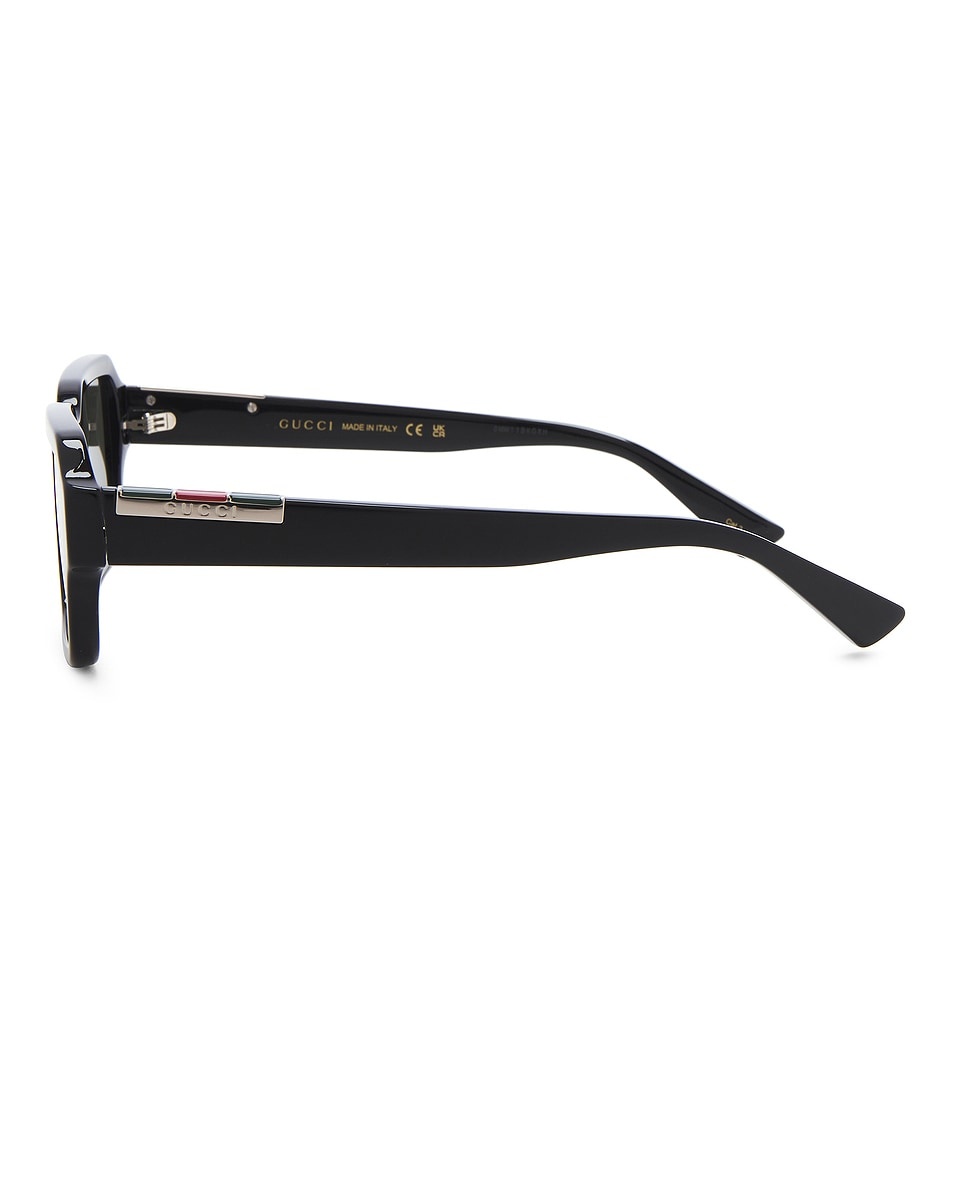 Rectangle Sunglasses In Shiny Black - 3