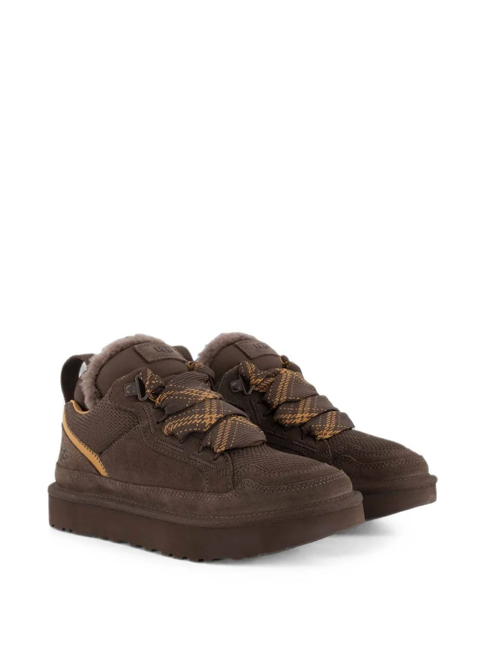 shearling-lined suede sneakers - 1