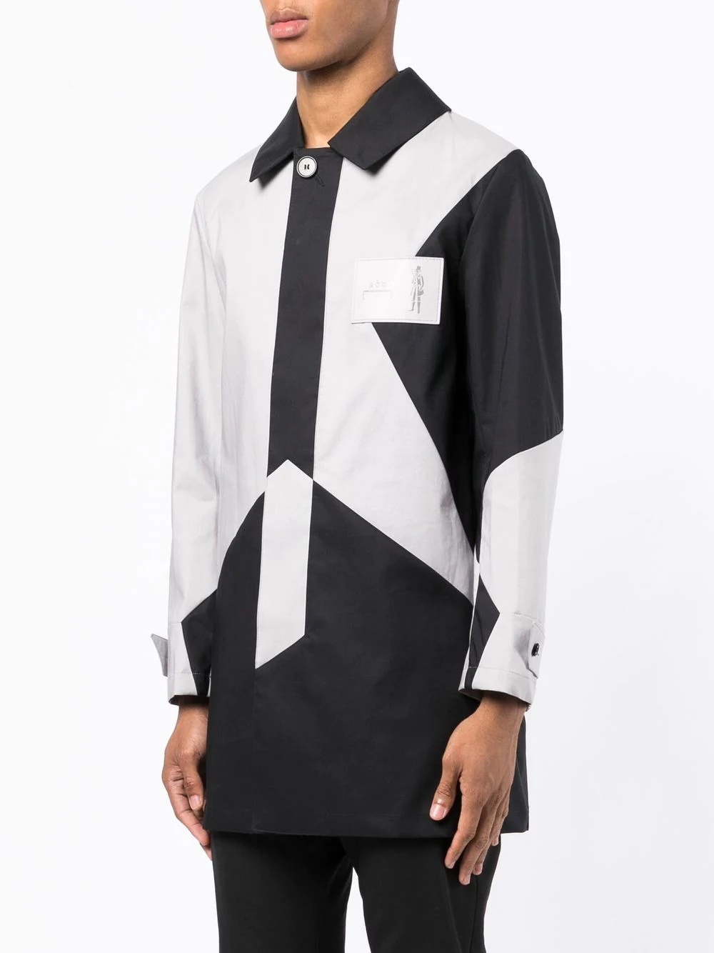 x Mackintosh geometric panelled jacket - 3