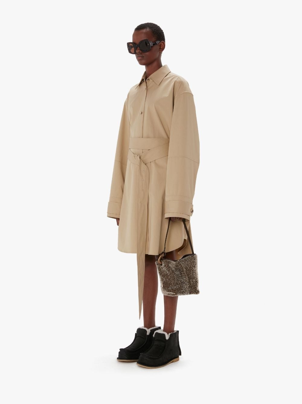 SMALL JWA CORNER BUCKET - MOHAIR BUCKET BAG - 5