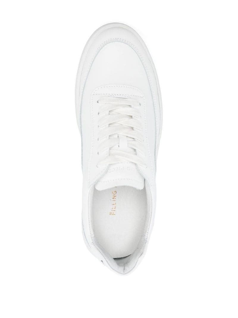 low-top leather sneakers - 4