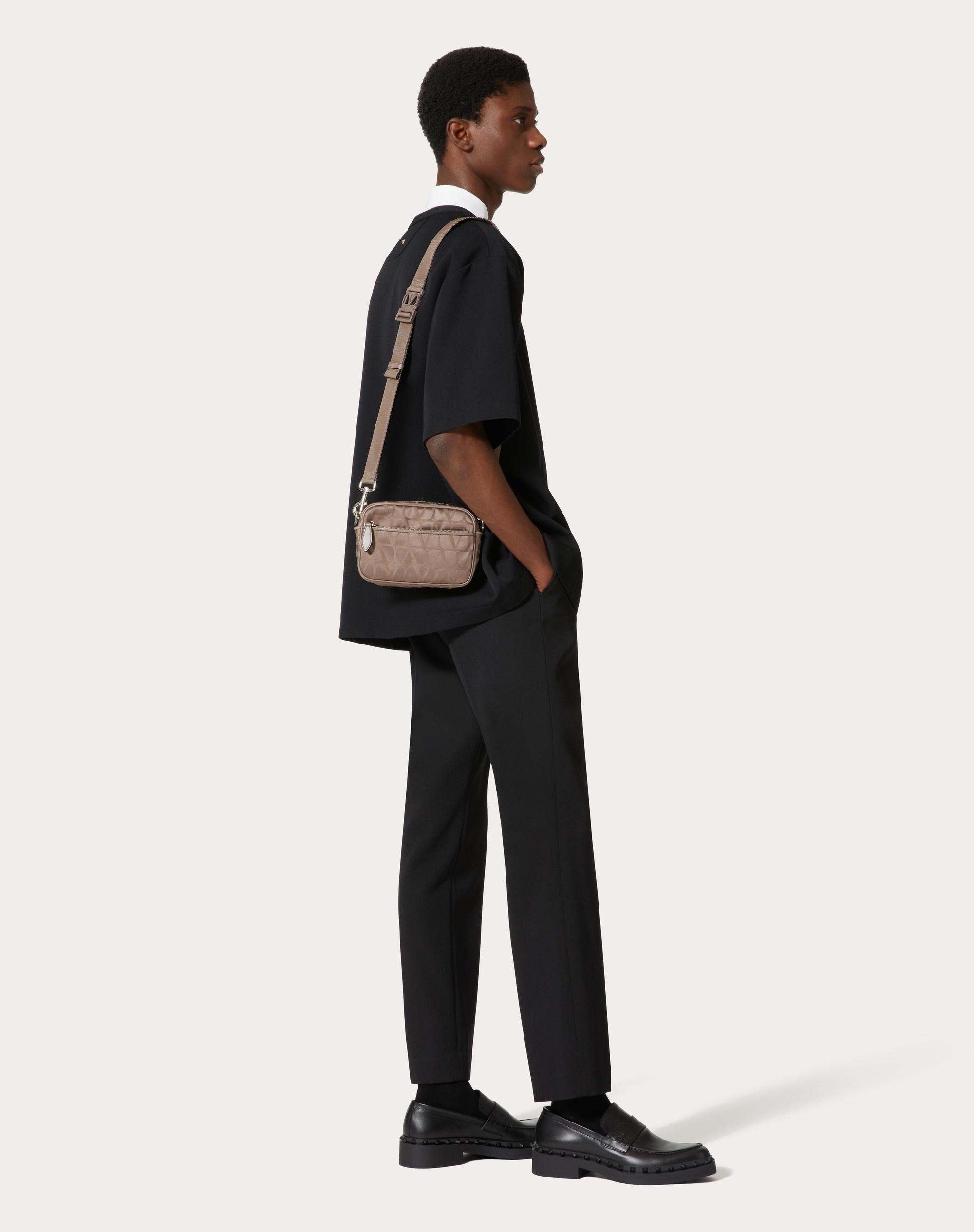 TOILE ICONOGRAPHE SHOULDER BAG IN TECHNICAL FABRIC WITH LEATHER DETAILS - 2