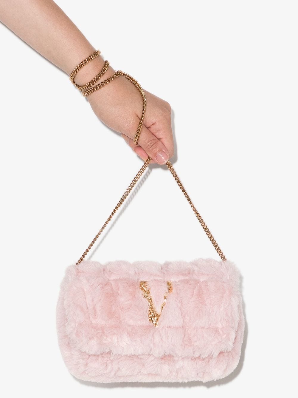 Virtus quilted faux fur crossbody bag - 4