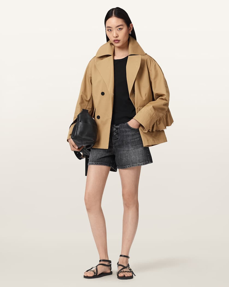 ALLSAINTS CONNIE RELAXED FIT DOUBLE BREASTED TRENCH COAT outlook