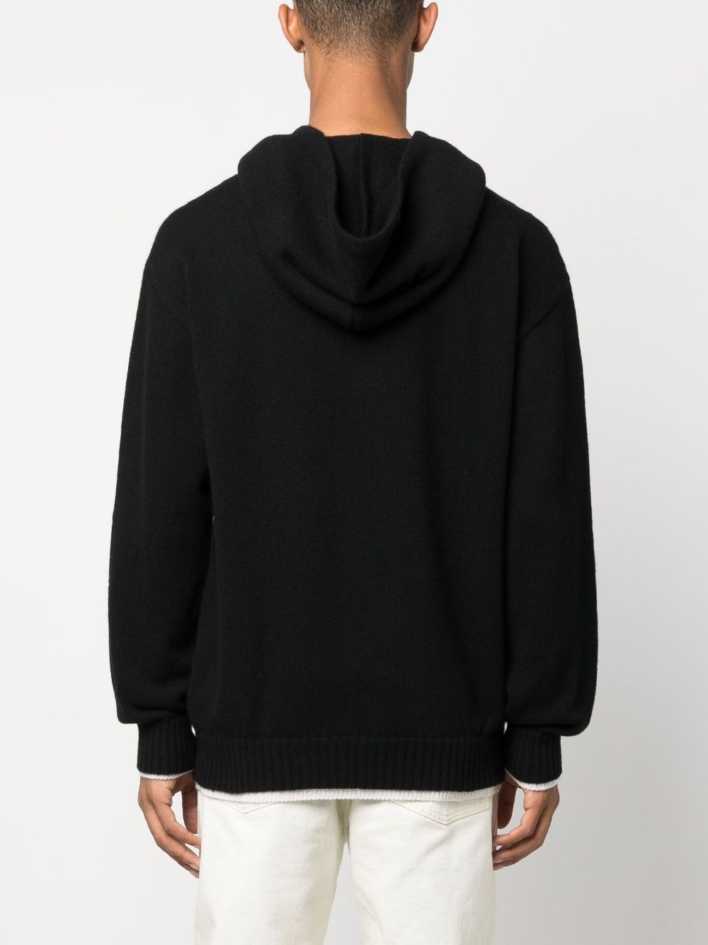 contrasting trim drawstring hoodie - 4