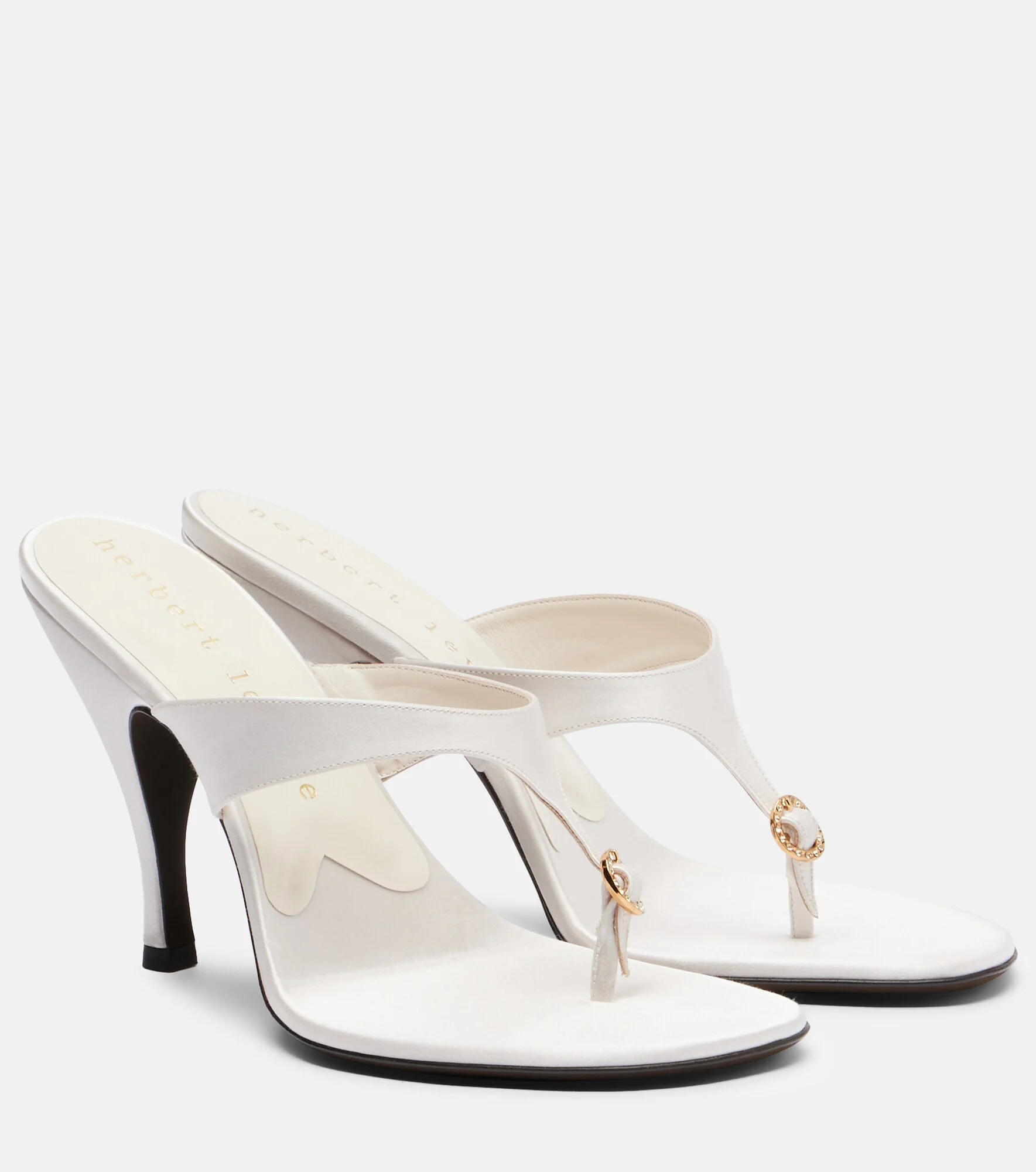 Kiss And Tell embellished satin thong sandals - 1