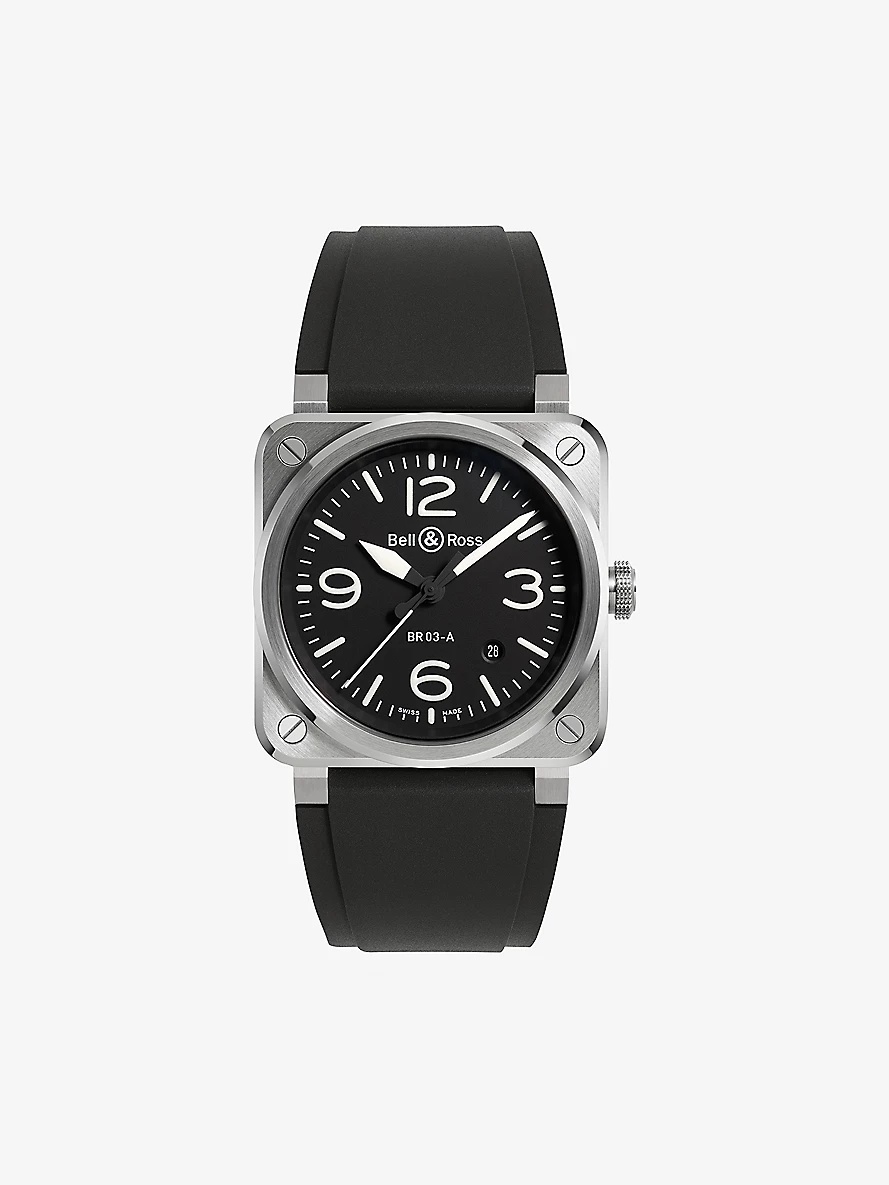 BR03A-BL-ST/SRB Aviation stainless-steel automatic watch - 1