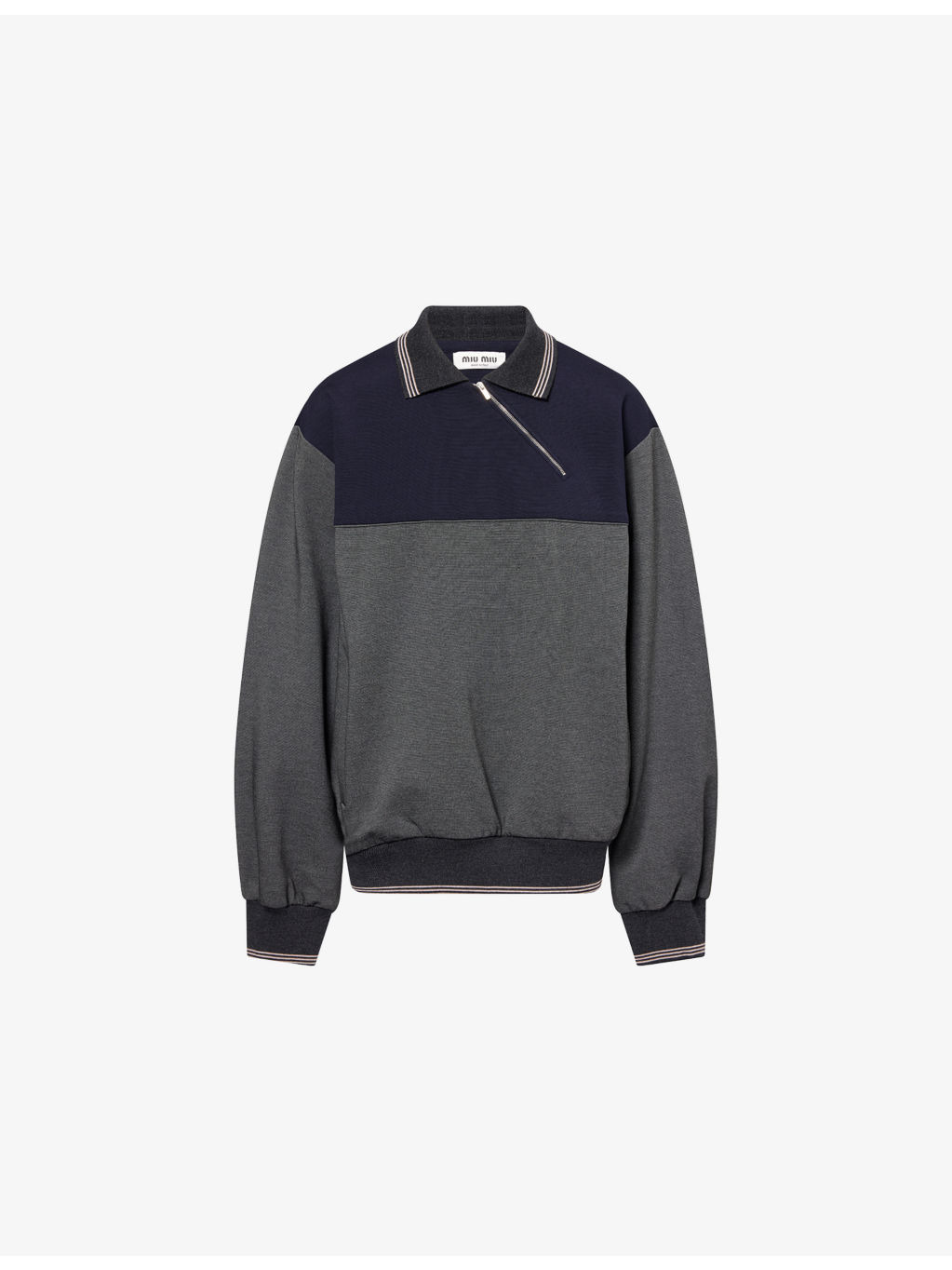 Asymmetric Jersey Polo Jacket - 1