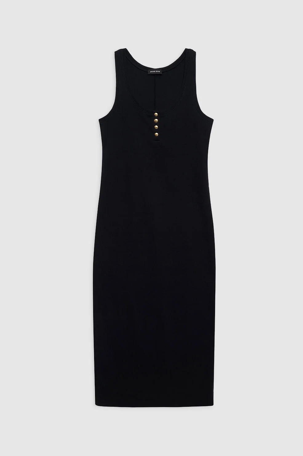Alessia Tank Midi Dress - Black - 1