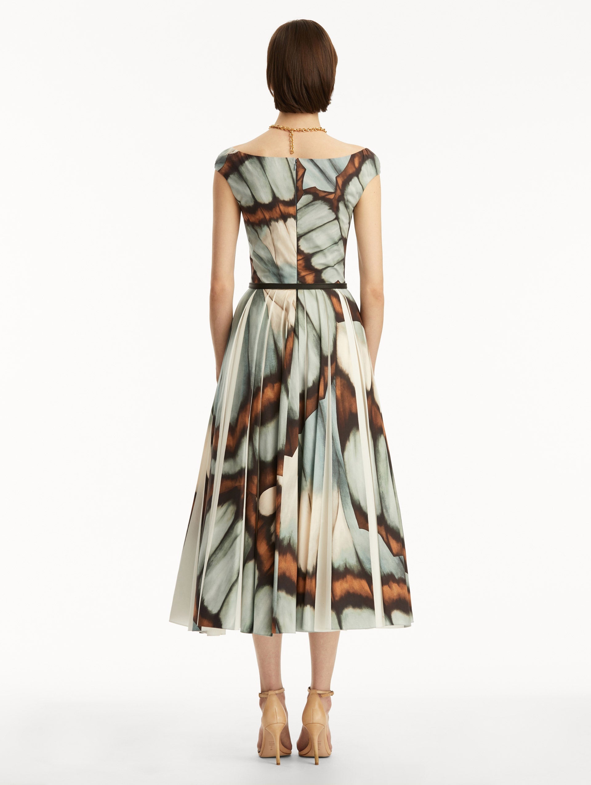 ABSTRACT BUTTERFLY COTTON POPLIN DRESS - 2