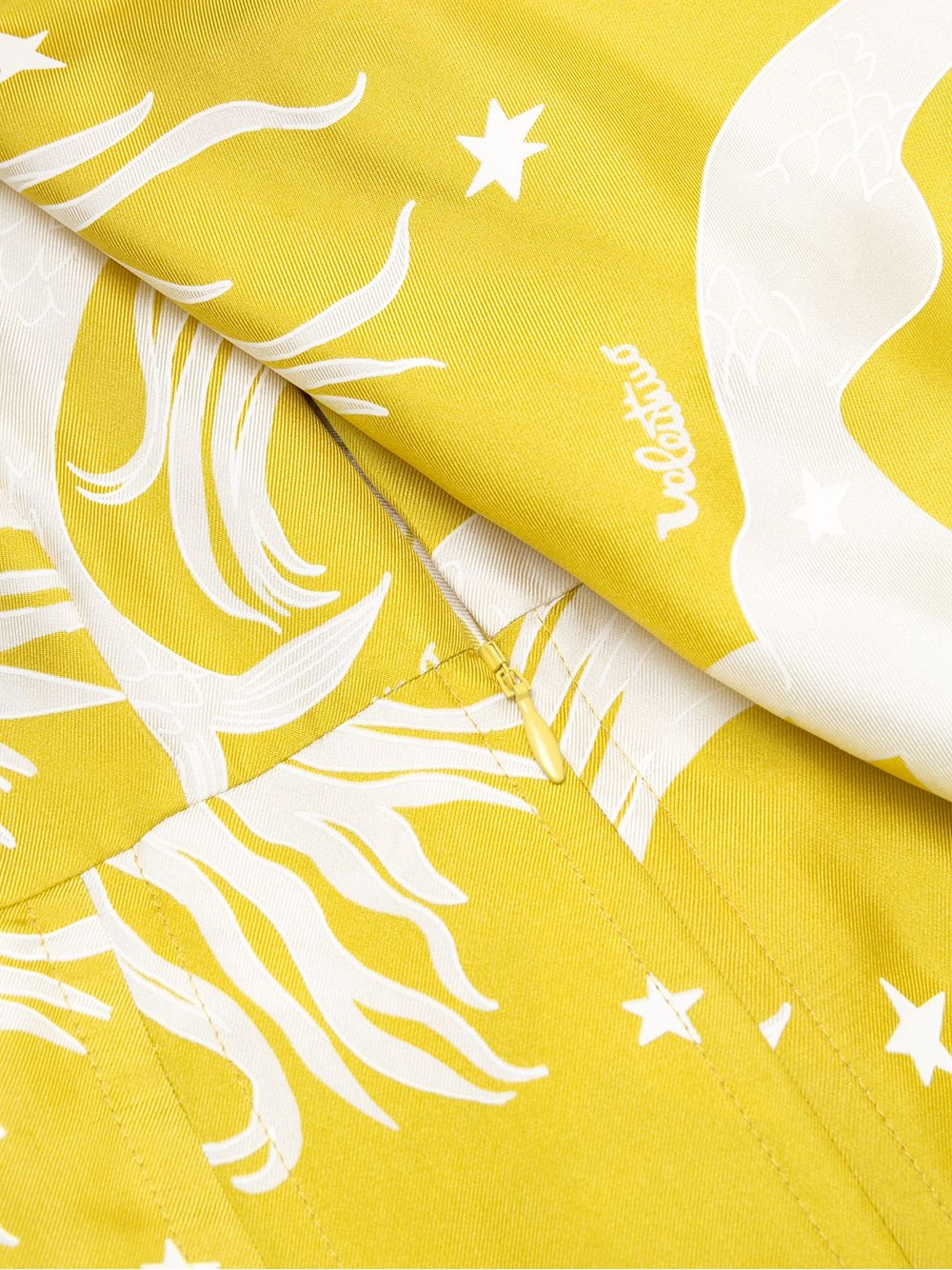 printed silk twill dress - 6