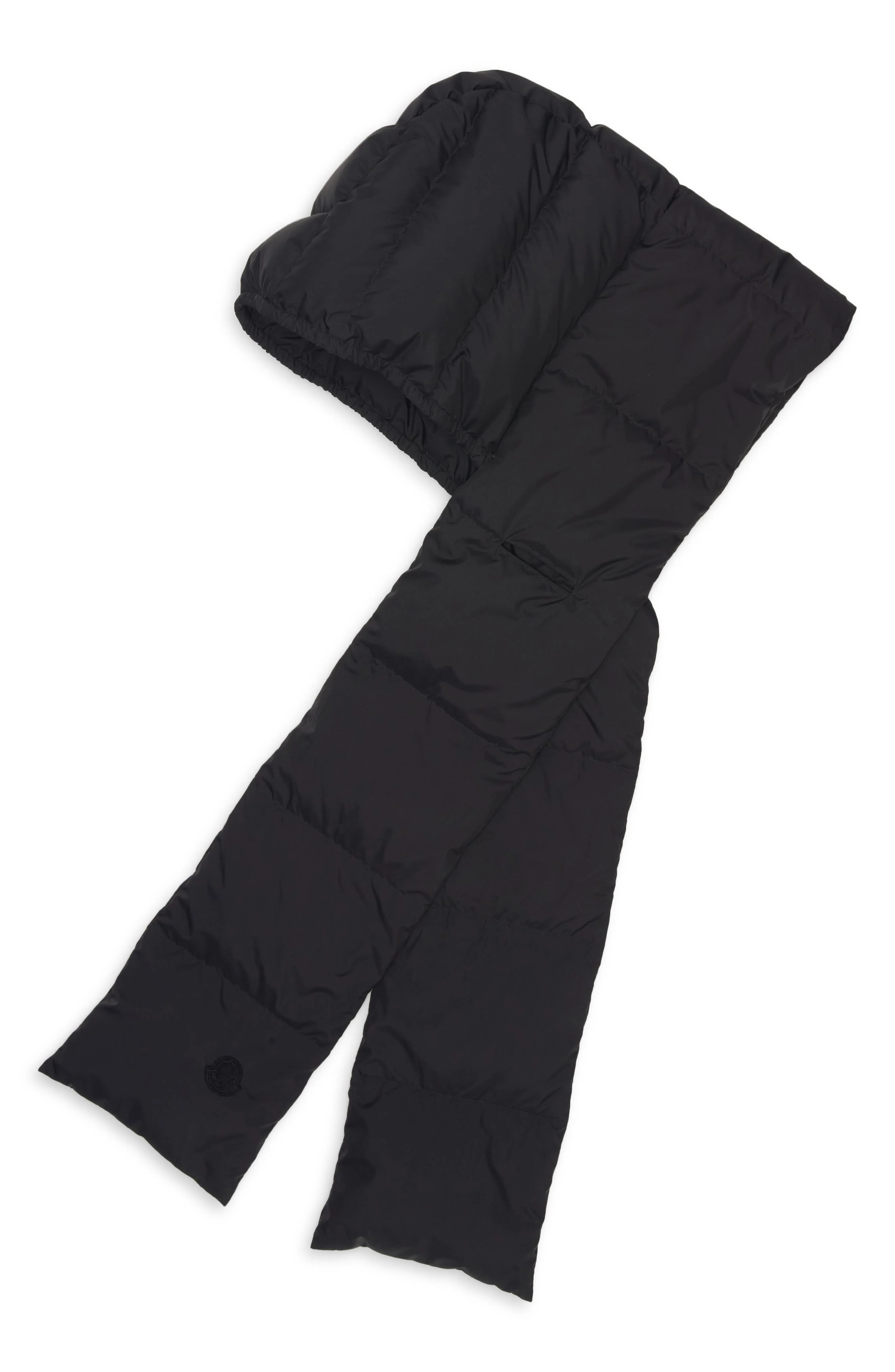 Moncler Quilted Down Hooded Scarf in Black at Nordstrom - 1