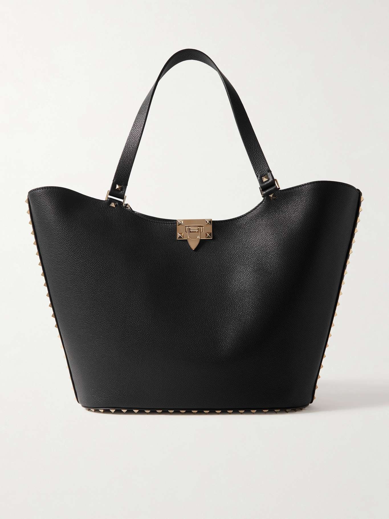 Rockstud small textured-leather tote - 1
