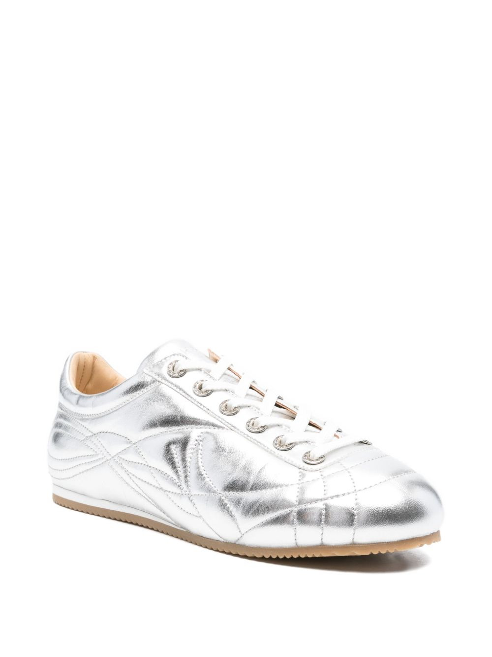 quilted leather sneakers - 2