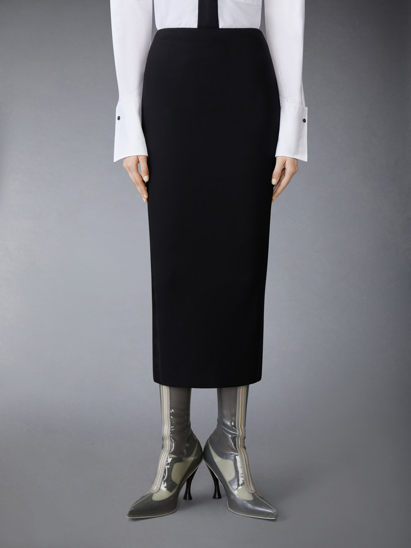Thom Browne Solid Wool Crepe Low Rise Maxi Hobble Skirt outlook