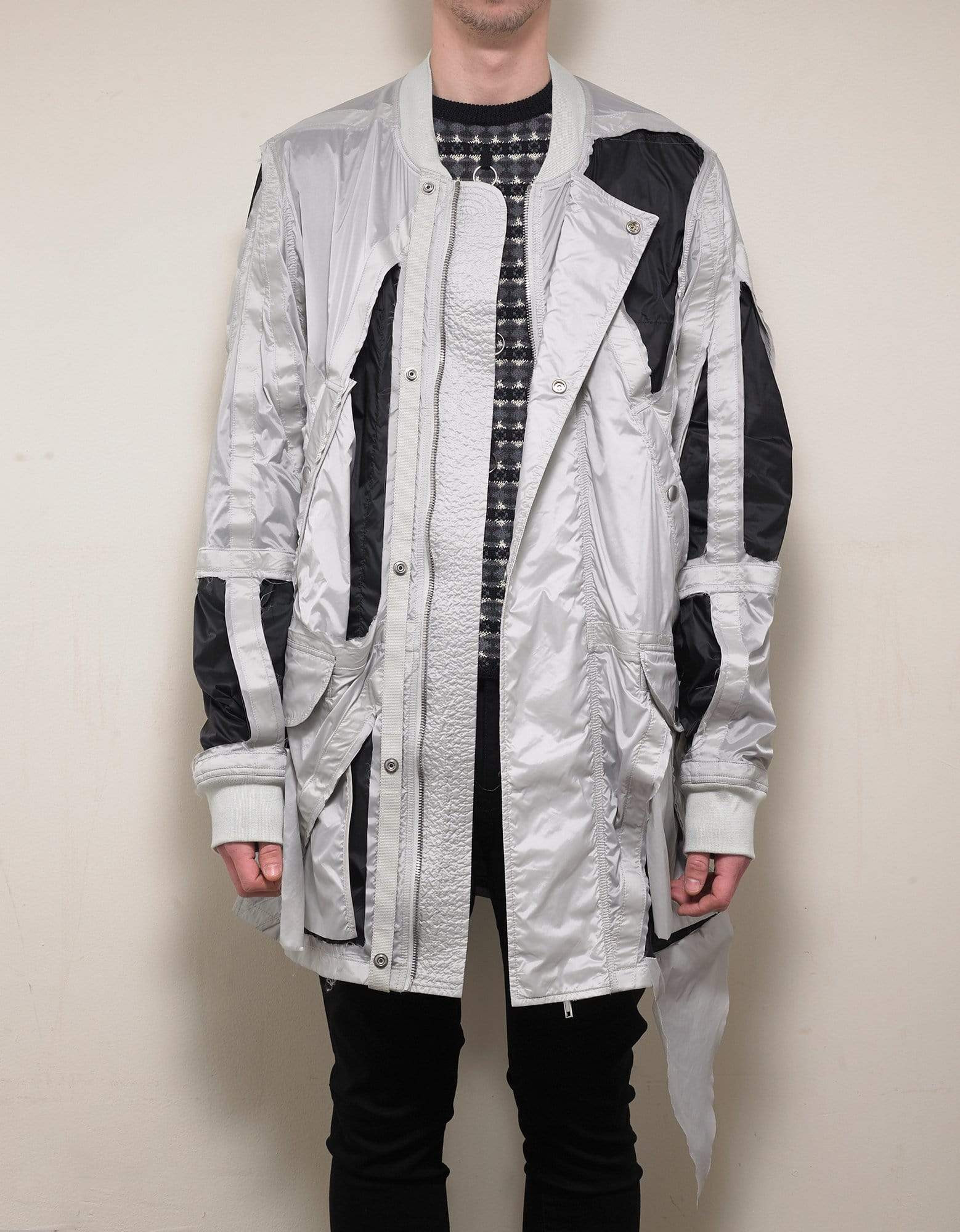 Rick Owens Grey Cut-Out Rod Jacket - 2