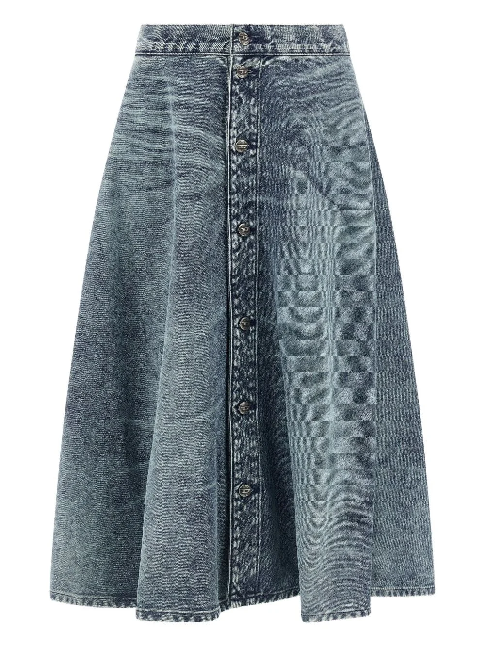 stone-washed denim skirt - 1