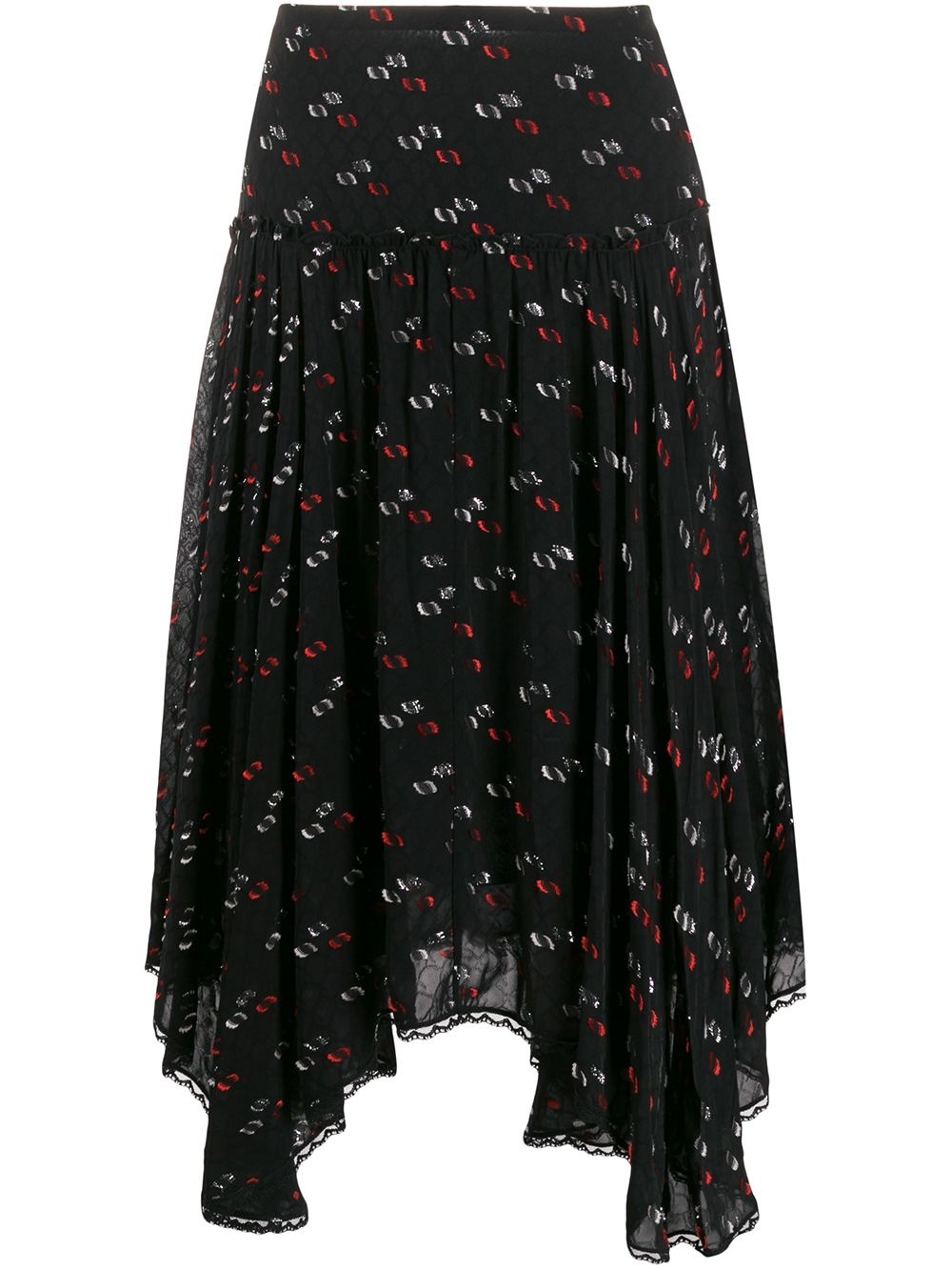 handkerchief-hem fil coupé skirt - 1